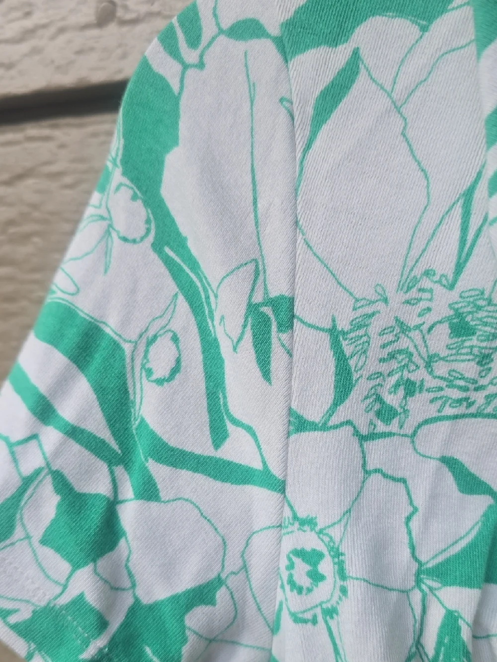 Anthropologie Maeve Green White Ruched Crop Button-down Collar Top Medium - Picture 4 of 5
